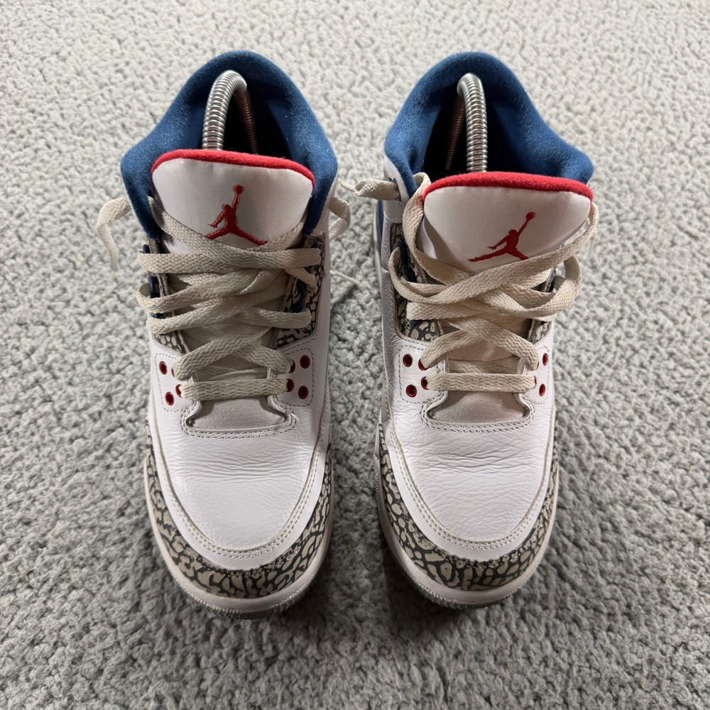 Air Jordan 3 Retro OG True Blue 2016 White Blue Red 854261-106 Kids 6.5Y